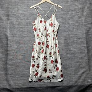 Barbizon Dress Women's M White Beige Floral Summer Vintage